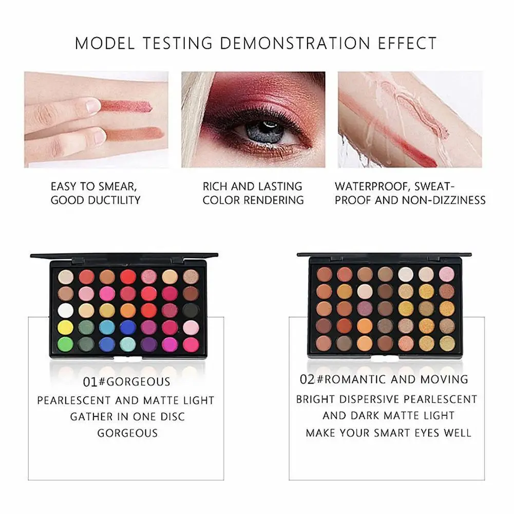40 Colors Matte Eyeshadow Palette Glitter Eye Shadow Waterproof Long Lasting Make Up Pallet Shimmer Fashion Women Beauty Makeup - Image 6