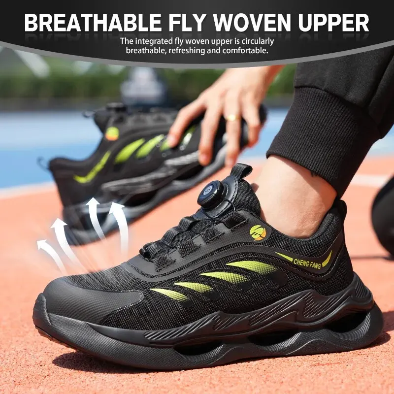NEW Rotary Buckle Security Boots for Men Work Sneakers Women Boots Breathable Steel Toe Shoes Safety Puncture-Proof Men Boots - Image 4