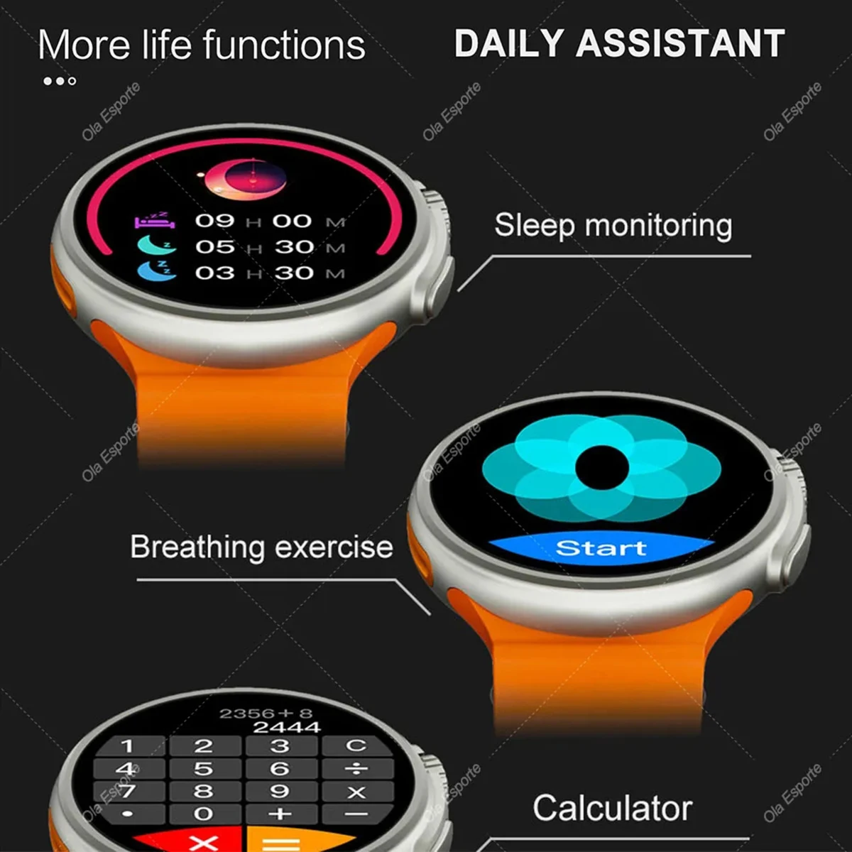 NEW Round Smart Watch Ultra Series 9 Bluetooth Phone Call Smartwatch NFC Health Monitor Waterproof Sport Men Smart watch Women - Image 4