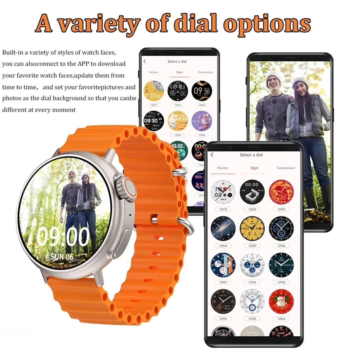NEW Round Smart Watch Ultra Series 9 Bluetooth Phone Call Smartwatch NFC Health Monitor Waterproof Sport Men Smart watch Women - Image 5