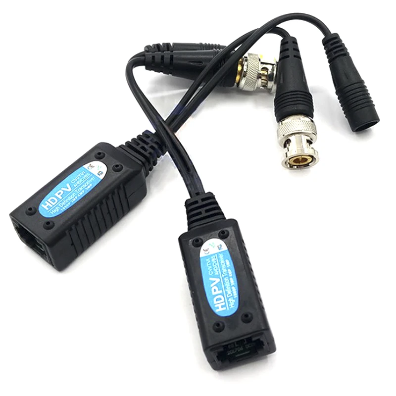2pcs DC-8MHZ Passive CCTV Coax BNC Video Power Balun Transceiver to RJ45 Connector - Image 4