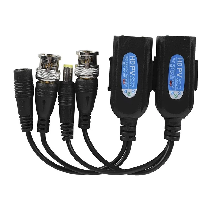 2pcs DC-8MHZ Passive CCTV Coax BNC Video Power Balun Transceiver to RJ45 Connector - Image 5