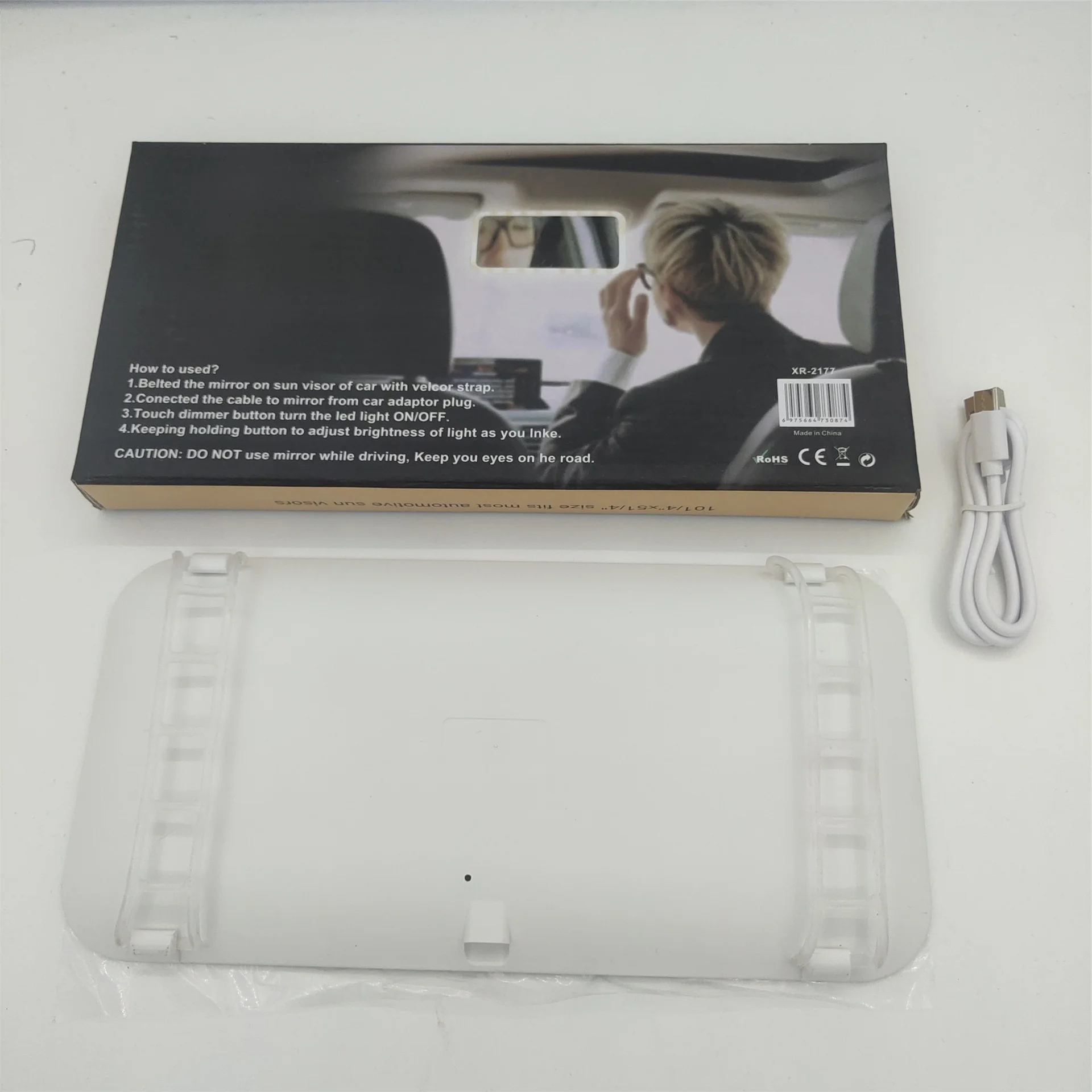 3 Led Light Modes Stepless Dimming Visor Makeup Mirror Rechargeable Touch Sensor Cosmetic Mirror Large Screen Car Vanity Mirror - Image 4