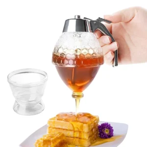 Baking Honey Bottle Squeeze Cup Syrup Bottle Pot Dispenser Acrylic Transparent Non-Drip Honey Dispenser Kitchen Tool Good Qualit