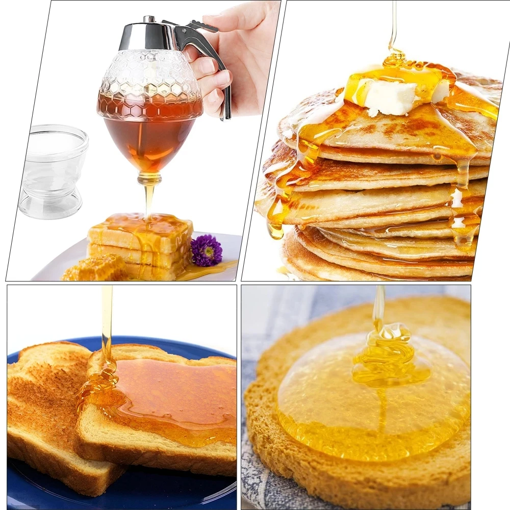 Baking Honey Bottle Squeeze Cup Syrup Bottle Pot Dispenser Acrylic Transparent Non-Drip Honey Dispenser Kitchen Tool Good Qualit - Image 6