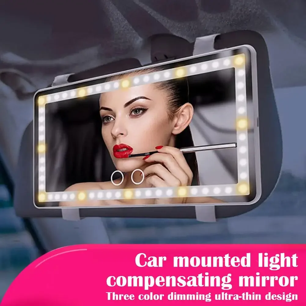 Car-Sun-Visor-Vanity-Mirror-Cosmetic-Mirror-Rechargeable-3-Modes-Makeup-Mirror-With-Visor-60-Dimmable