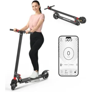 Electric Kick Scooter, Max 15MPH Power by 250W Motor,12/15Miles Range, Commuting E-Scooter, 6.5″ Solid Tire