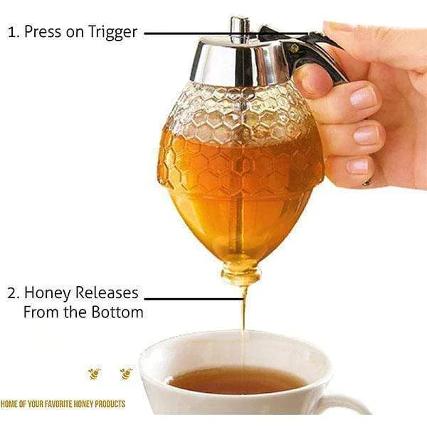 Squeeze Bottle Honey Jar Container Bee Drip Dispenser Kettle Storage Pot Stand Holder Juice Syrup Cup Home Kitchen Accessories - Image 5