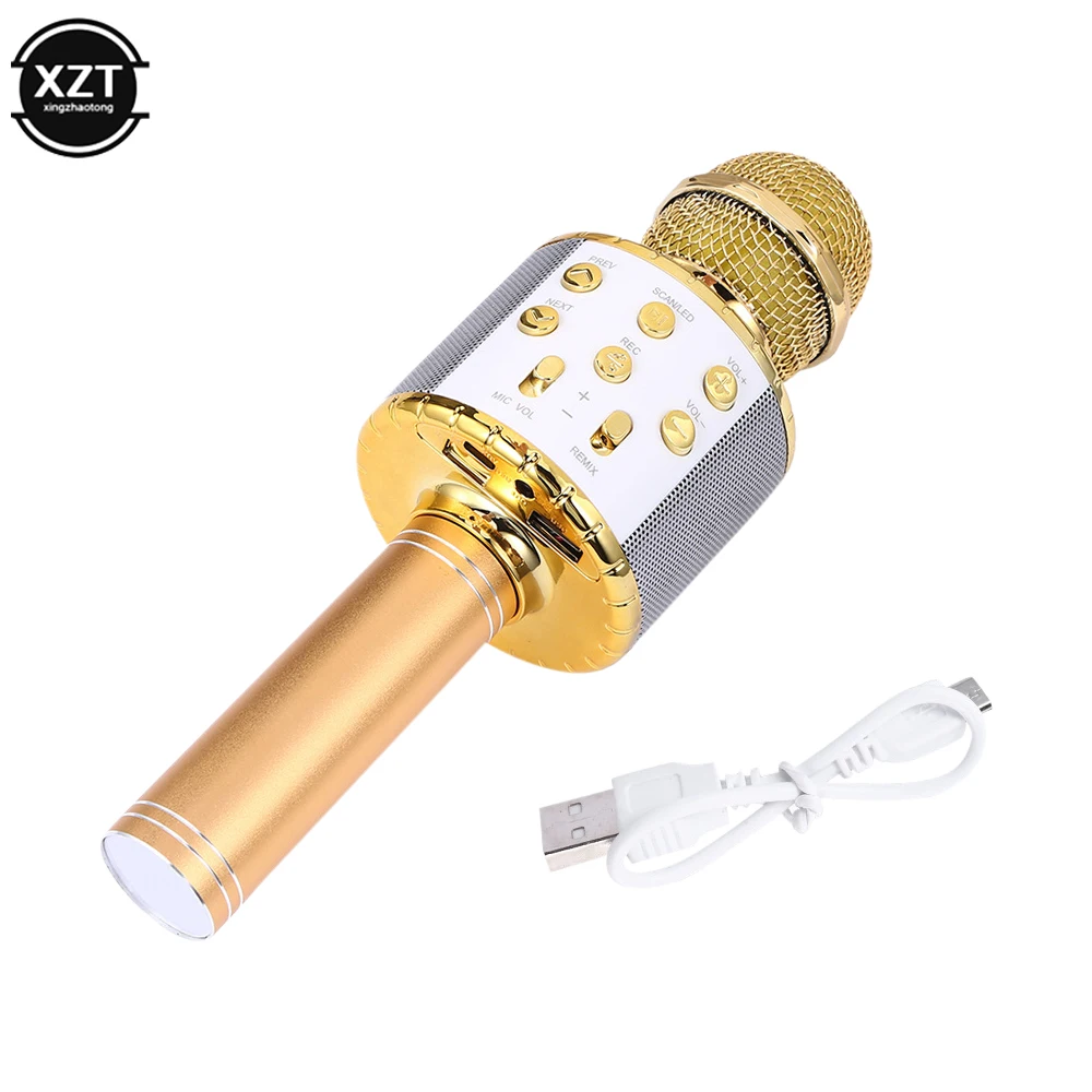 Wireless Karaoke Microphone Bluetooth-compatible Handheld Portable Speaker KTV Player with Dancing LED Lights Record Function - Image 4